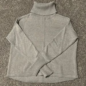 Grey Cropped Turtleneck Aerie Sweater - Size S